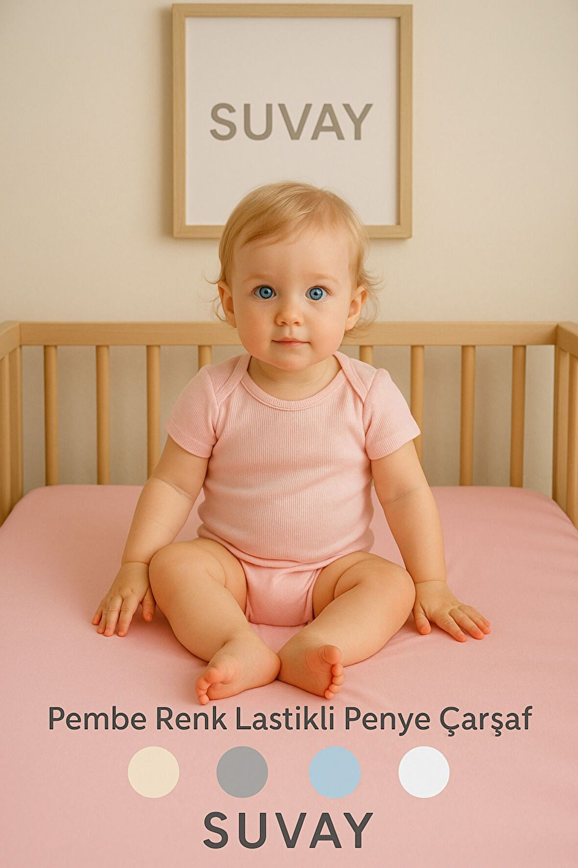 Pembe Bebek Lastikli Çarşaf %100 Pamuklu Penye Park Yatak | 60x120 | 70x110 | 70x120 | 70x130 | 70x140