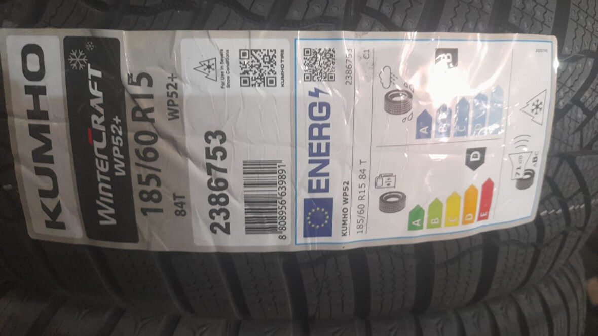 KUMHO 185/60R15 84T WINTERCRAFT WP52+ 2025 KIŞ LASTİĞİ