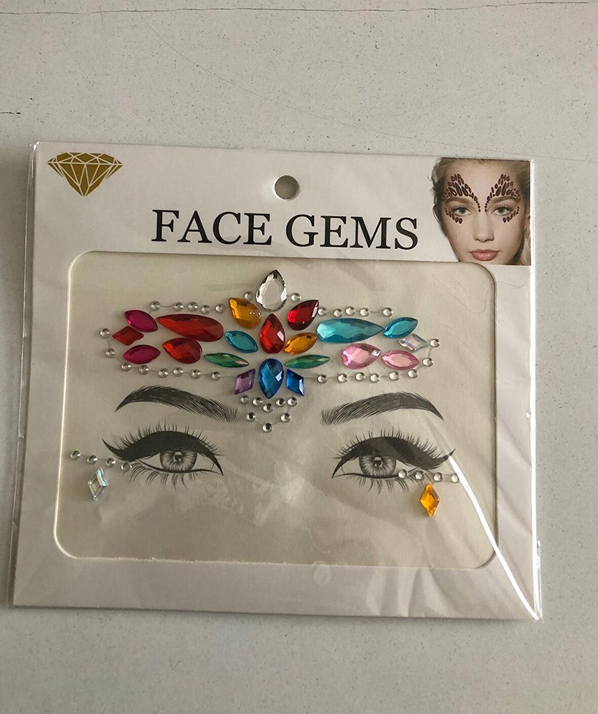 Kendinden Yapışkanlı Yüz Taşı Sticker Face Gems Model12