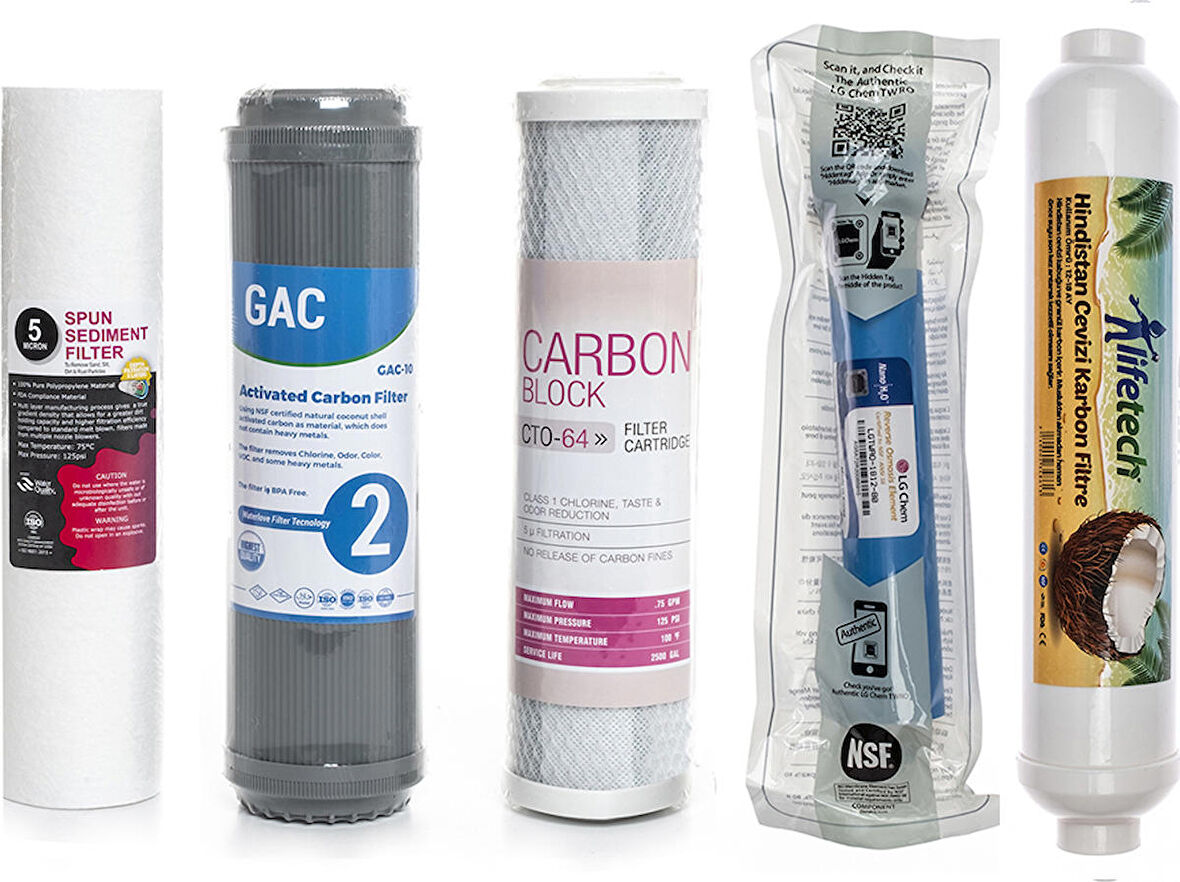 Sulook Açık Kasa Su Arıtma Cihazlarına Uyumlu 5'li Filtre Seti Lg Membranlı