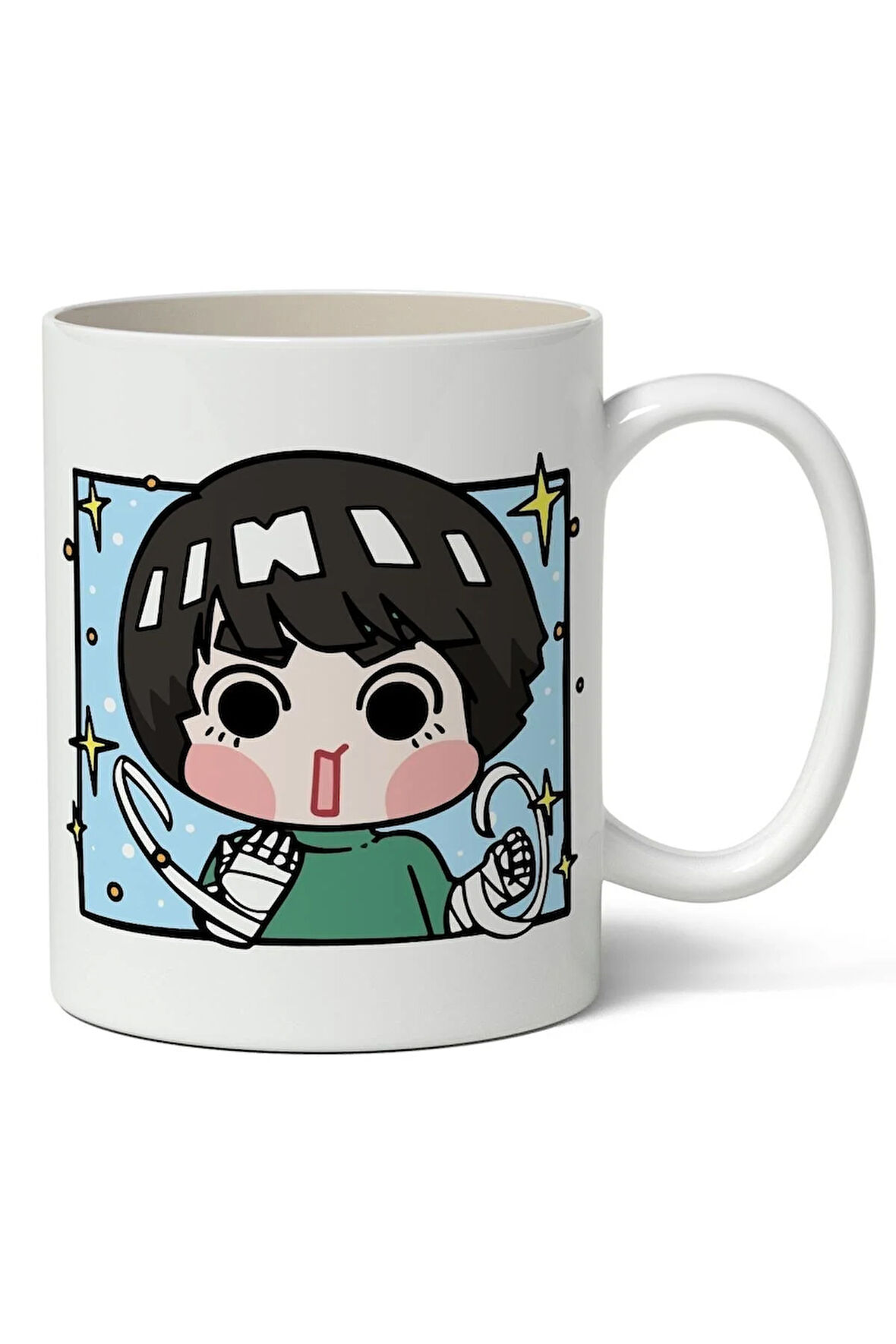 Naruto Rock Lee Avatar Baskılı Anime Beyaz Kupa Bardak