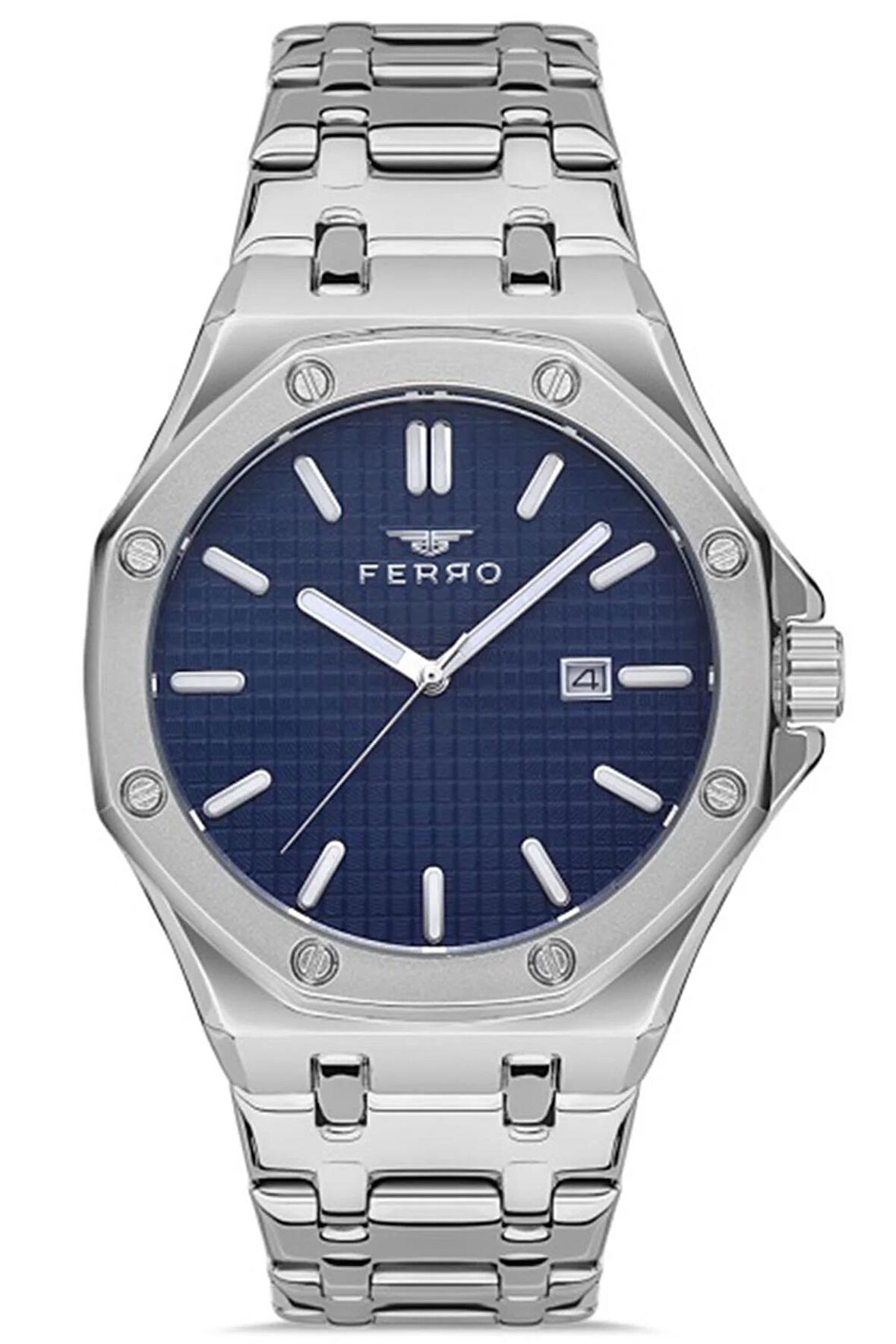 Erkek Paslanmaz Çelik Kordon Kol Saati Çelik Kasa Takvimli Fonksiyon