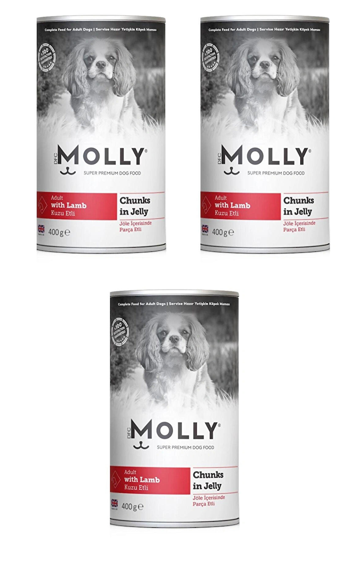 Molly Kuzu Etli Jöleli Köpek Konservesi 400 Gr X 3 Adet