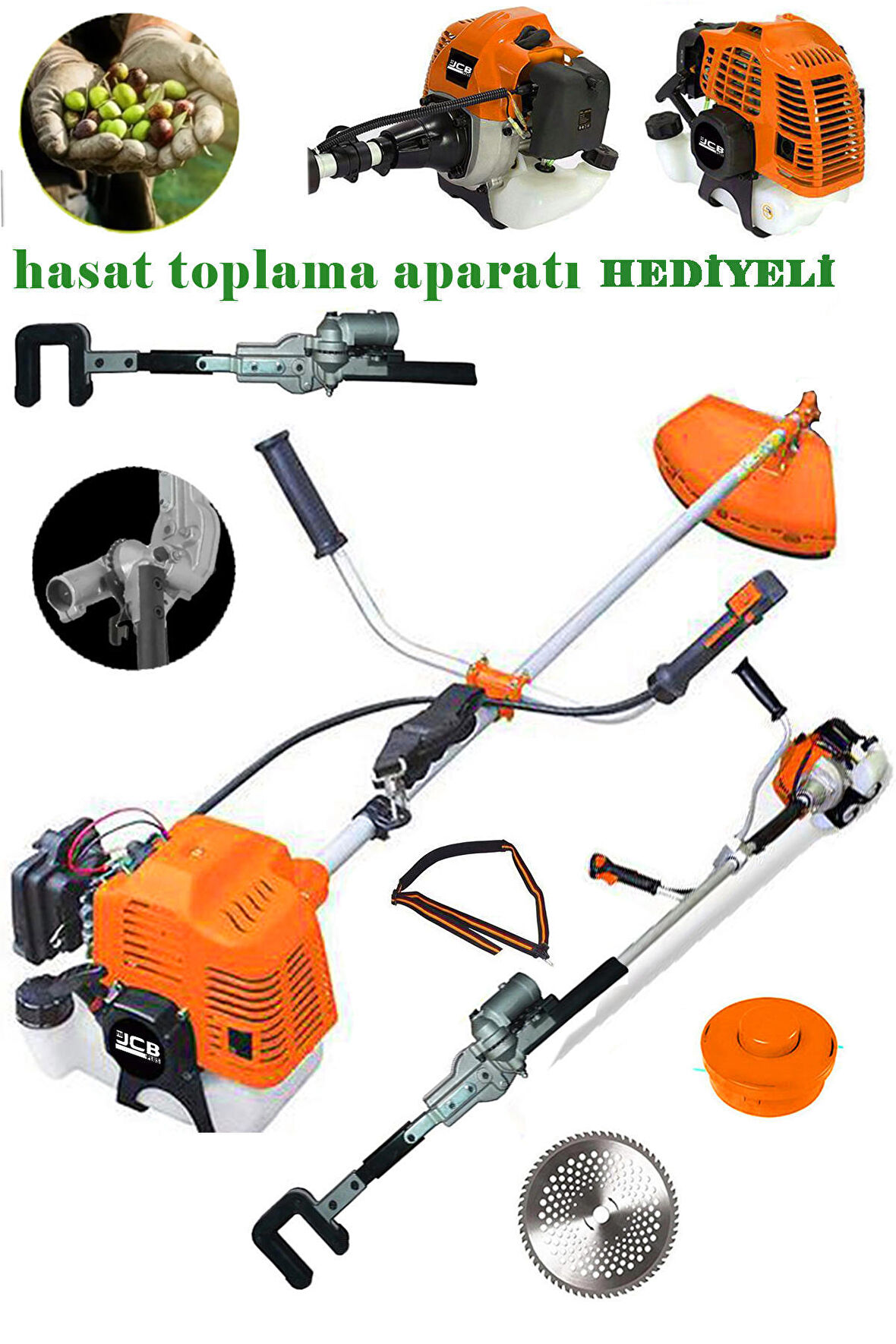 ProJcb Plus American Extreour 12 HP Metal Şanzuman Yan Tipi Ot  Biçme Tırpanı + Zeytin Fındık Silkme Makinası