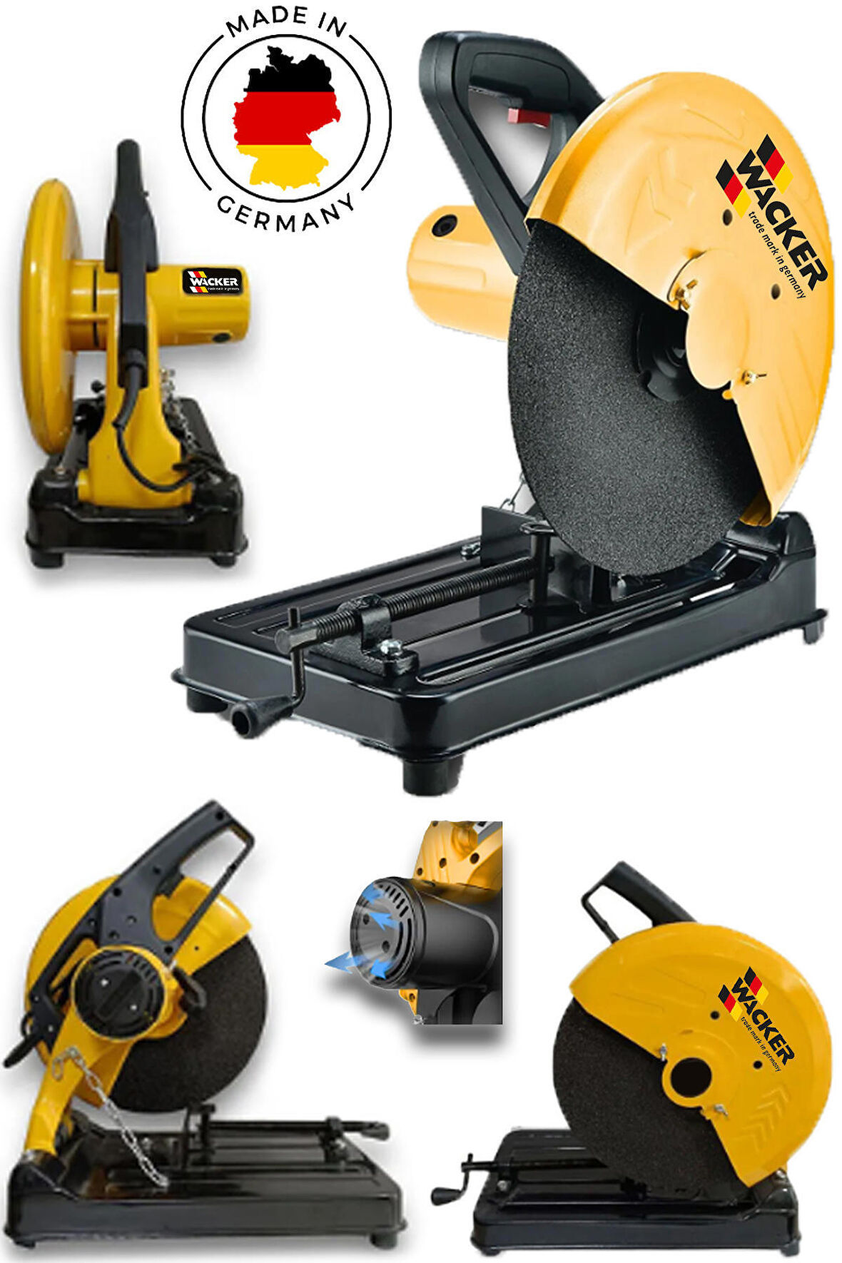 Wacker Germany Pro 5800 Yellow Series Yüksek Güç R-Line Metal Şanzıman Bakır Sargılı Profil Kesme