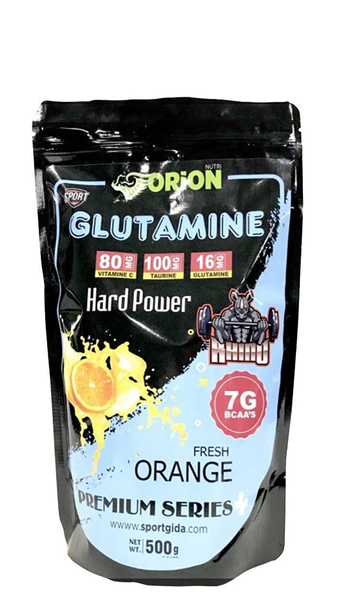 Orion Nutrition Premium Series Glutamine 500 Gr - PORTAKAL