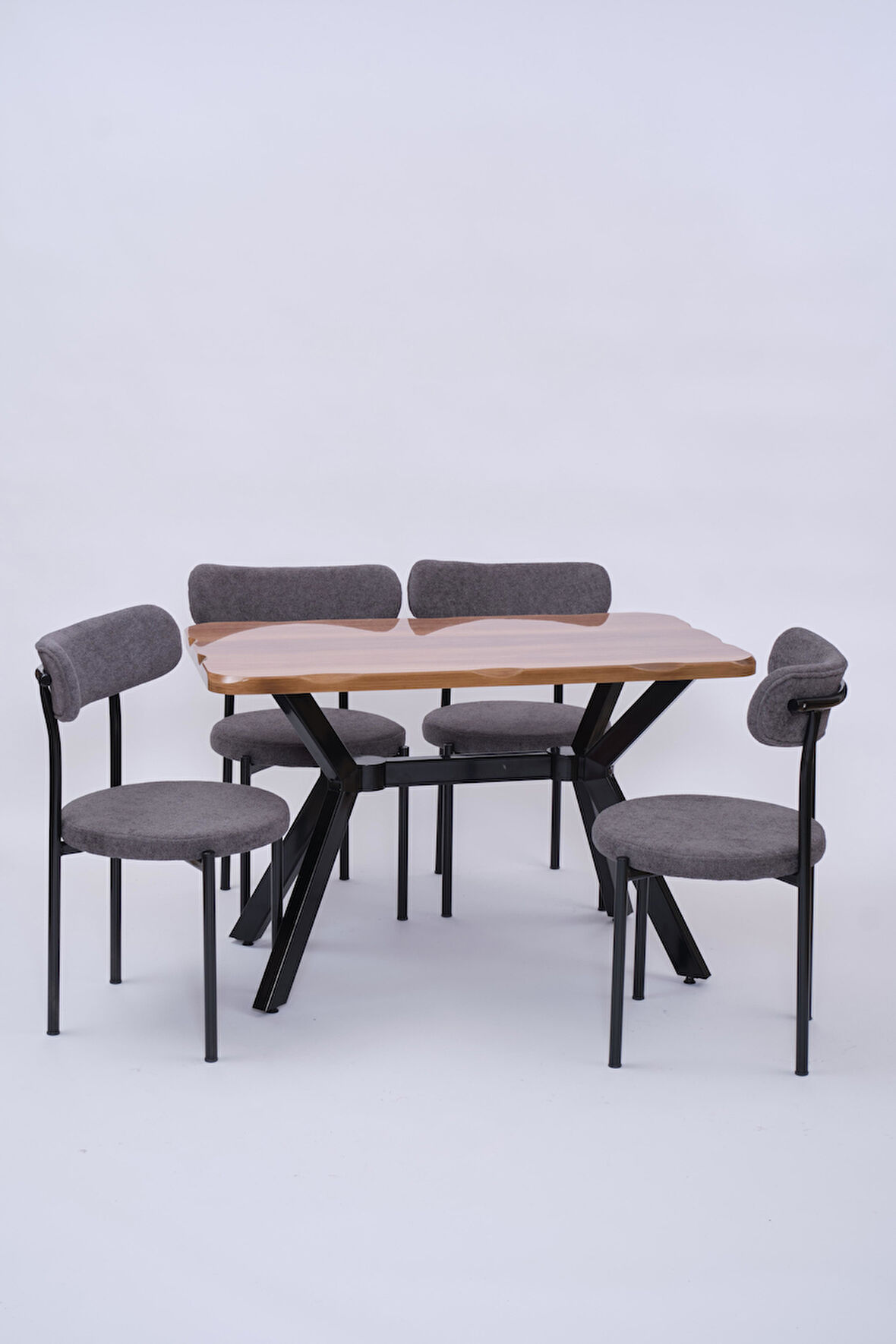 Kütük Alfa MDF Lak Mutfak Masa Sandalye Takımı 70x120