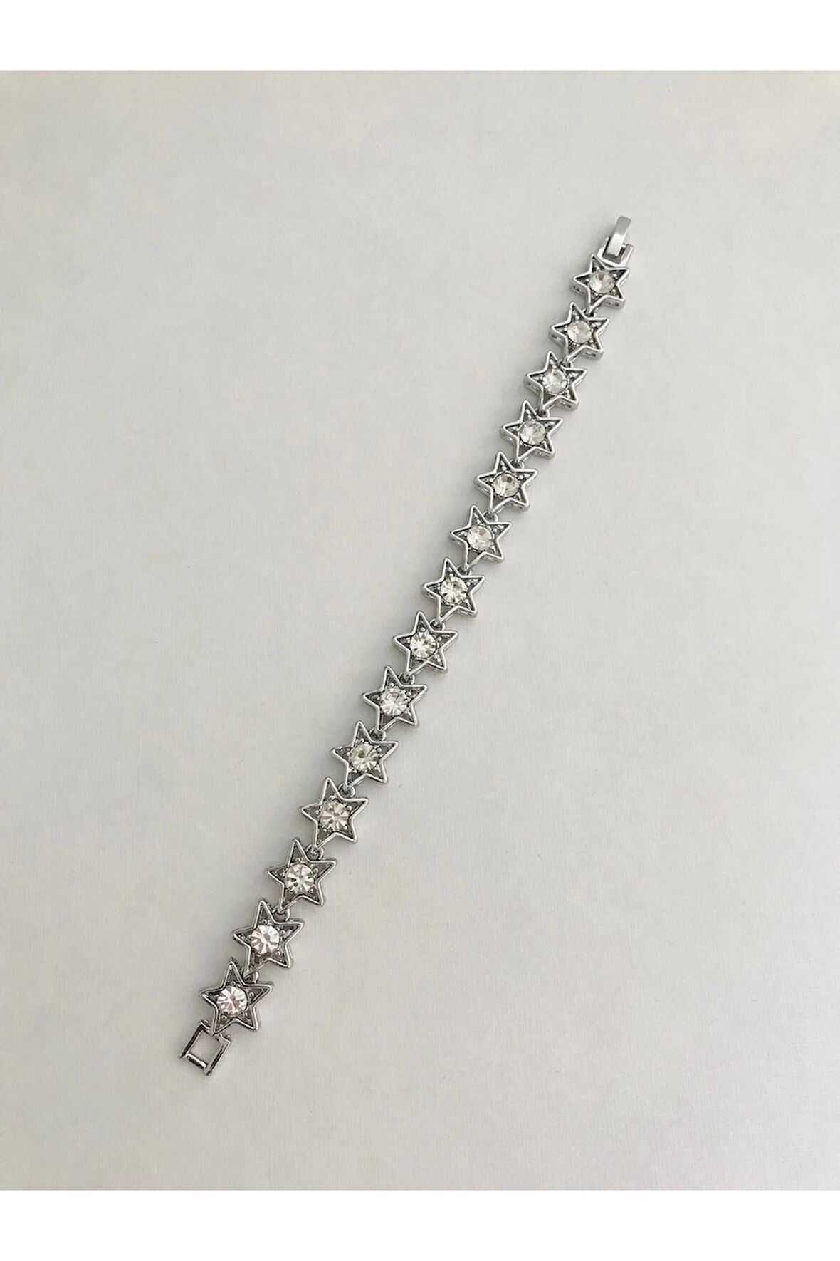 Yıldız Figürlü Taşlı Çelik Bileklik 18 cm