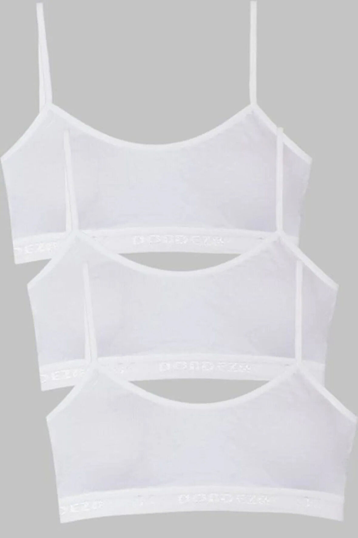 Kız Çocuk İp Askıı Pedli Yarım Atlet Büstiyer 3'lü Paket