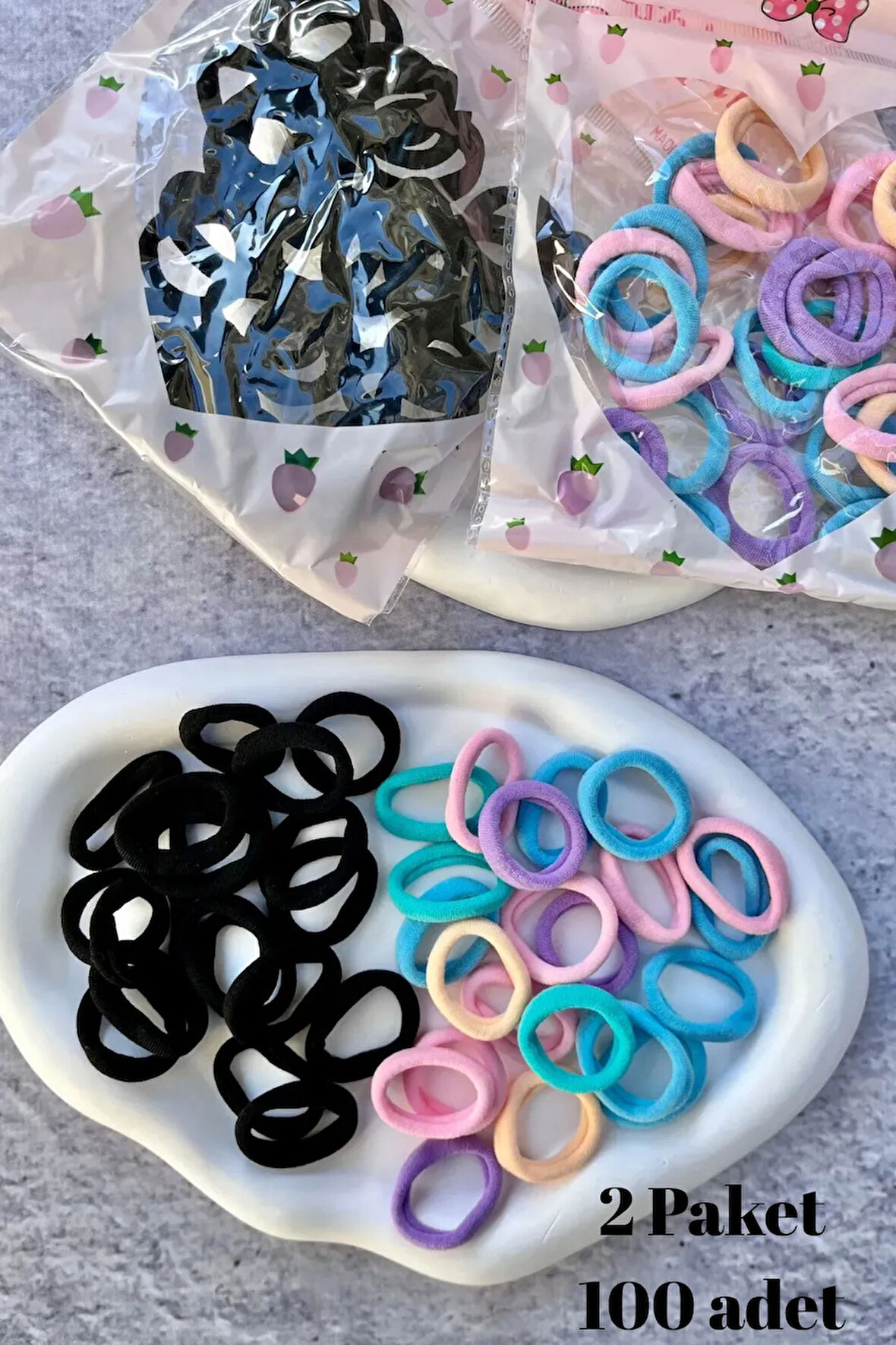 Paketli Renkli Siyah Havlu Toka 100 Adet