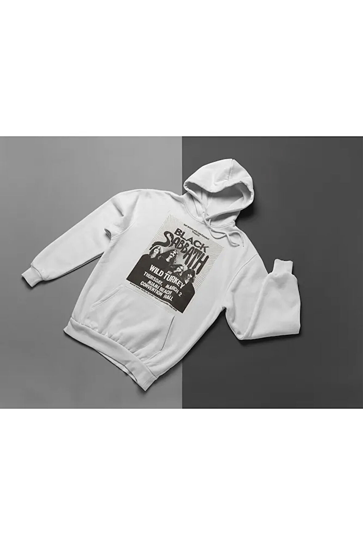 Black Sabbath Baskılı Unisex Oversize Müzik Grubu Hoodie