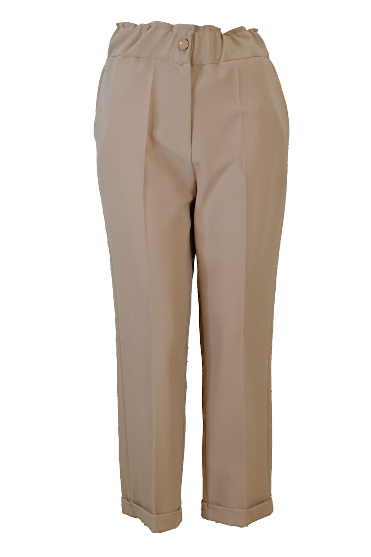 5514 SENTEZ PANTOLON BELİ LASTİKLİ İNCE DUBLE PAÇA