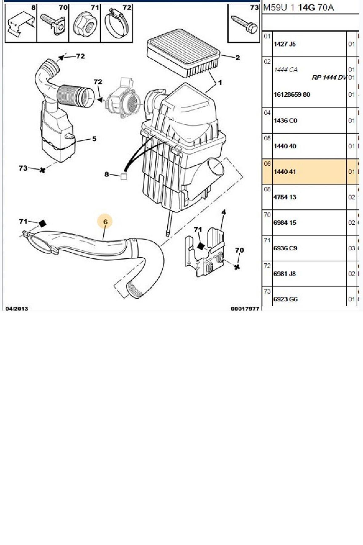 Hava Filtresi Hortumu Partner Berlingo DW8 (1440.41)