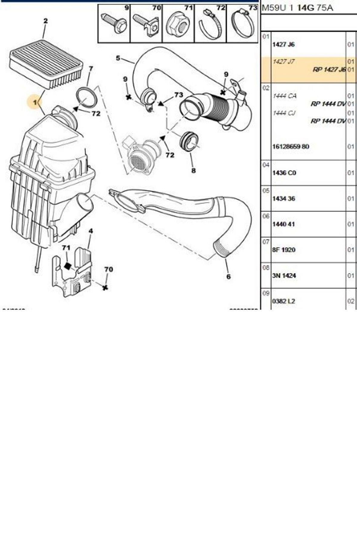 Hava Filtre Kutusu Partner Berlingo DW10 (1427.J6)