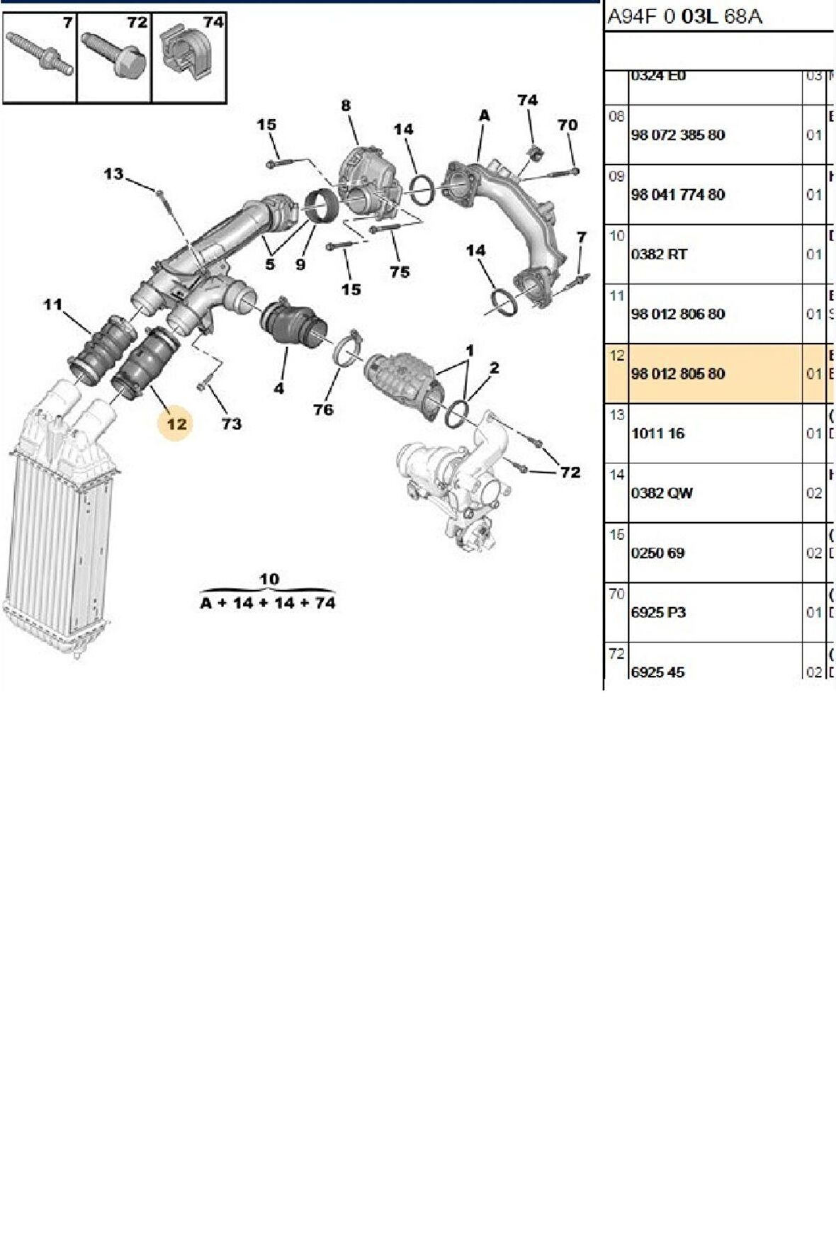 İntercol Hortum C3 C4 C-elysee 207 208 307 (17284-9801280580)