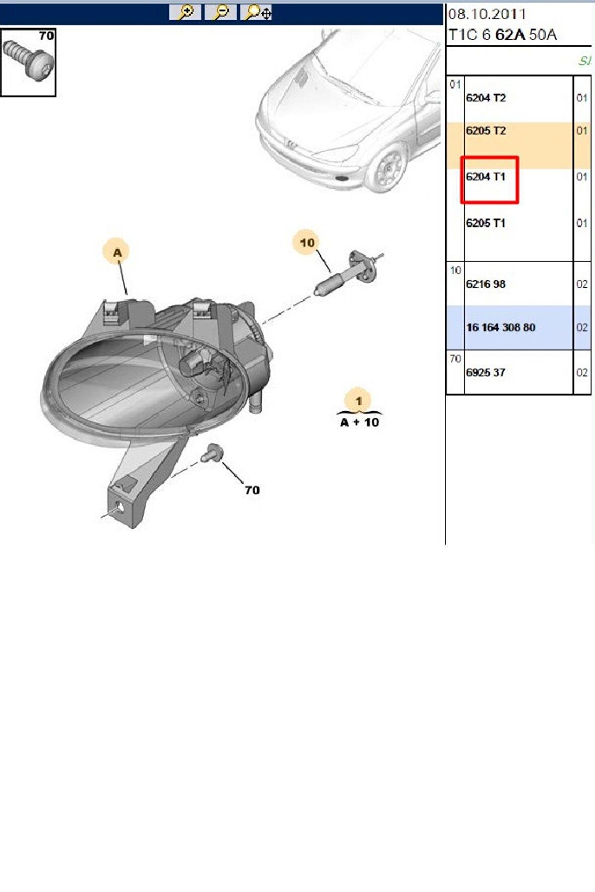 Sis Lambası Sol 206 (DEPO5502005L-6204.T1)