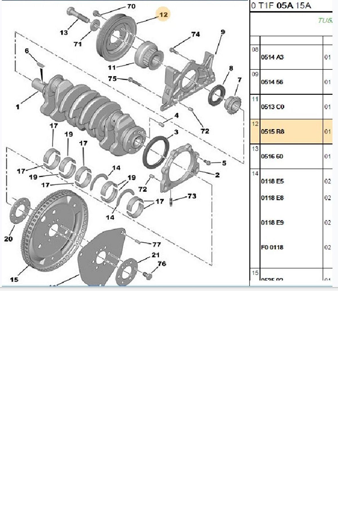 Krank Kasnağı 206 207 301 307 308 Partner Tepee C2 C3 C4 C-elysee Xsara Berlingo (4251.04-0515.R8)