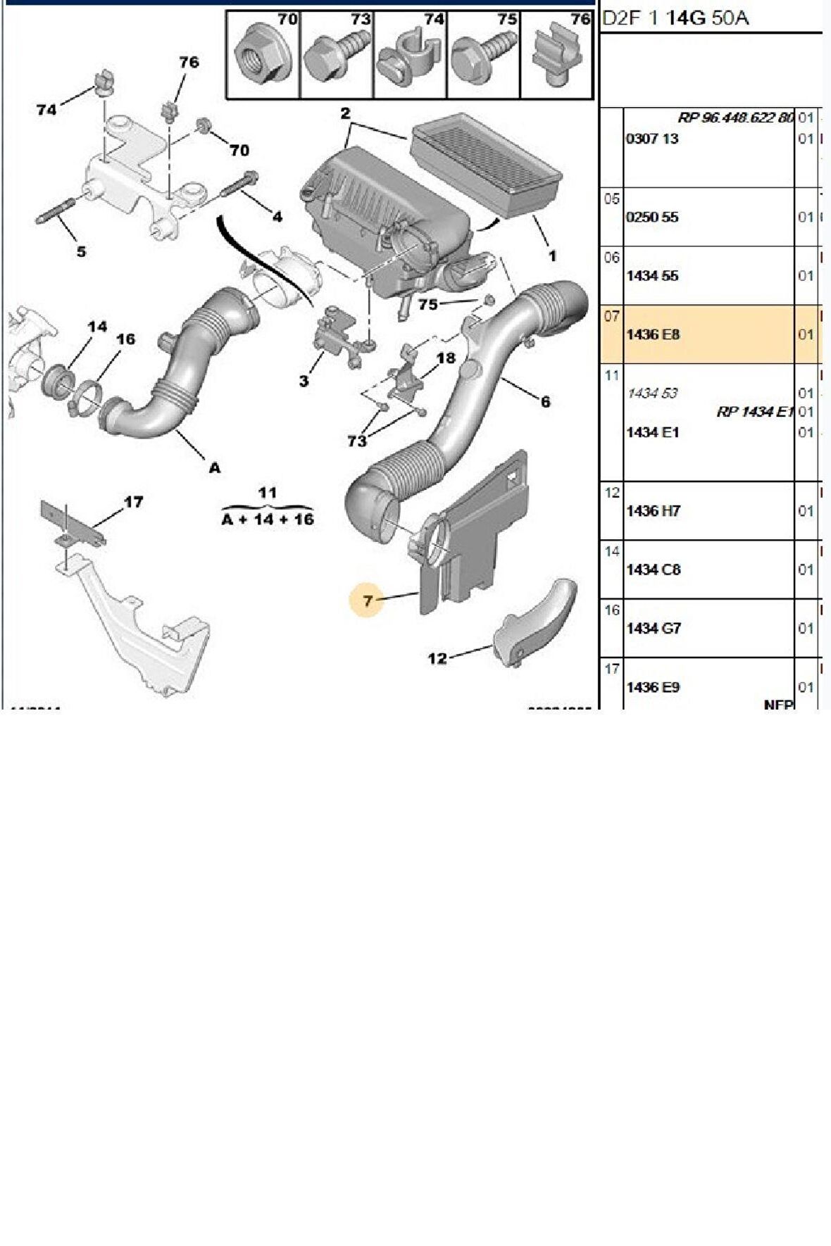 Hava Filtre Giriş Kapak 407 C5 1.6HDI DV6TED4 (1436E8)