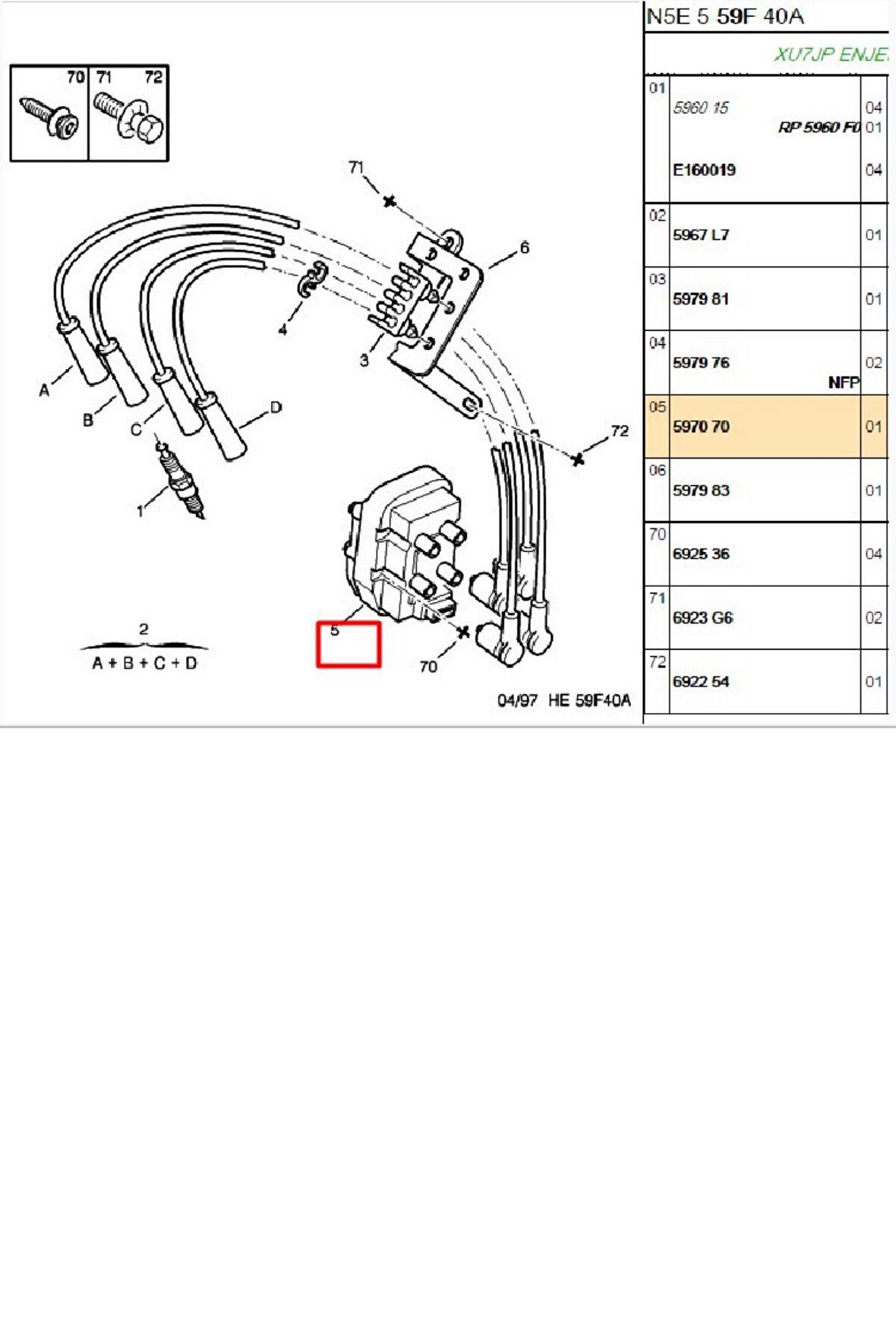 Bobin 106 306 Partner TU3 TU5JP (597070-GN1048812B1-22404005)