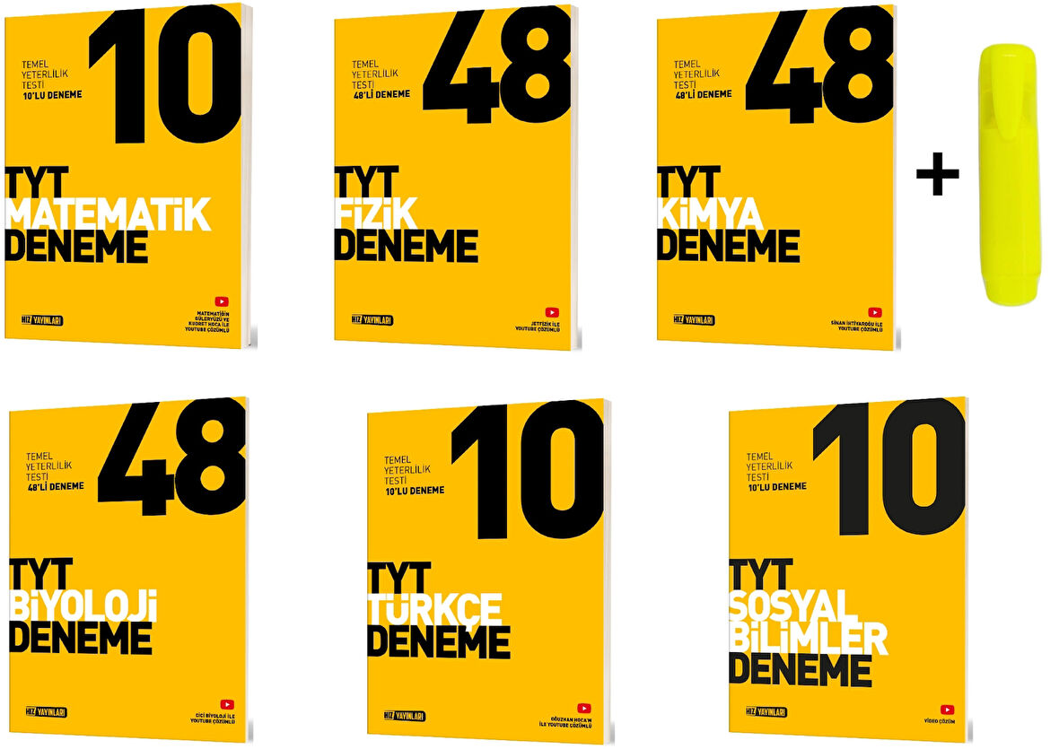 Hız Yayınları TYT Matematik Fen Türkçe Sosyal Bilimler Denemeleri Seti