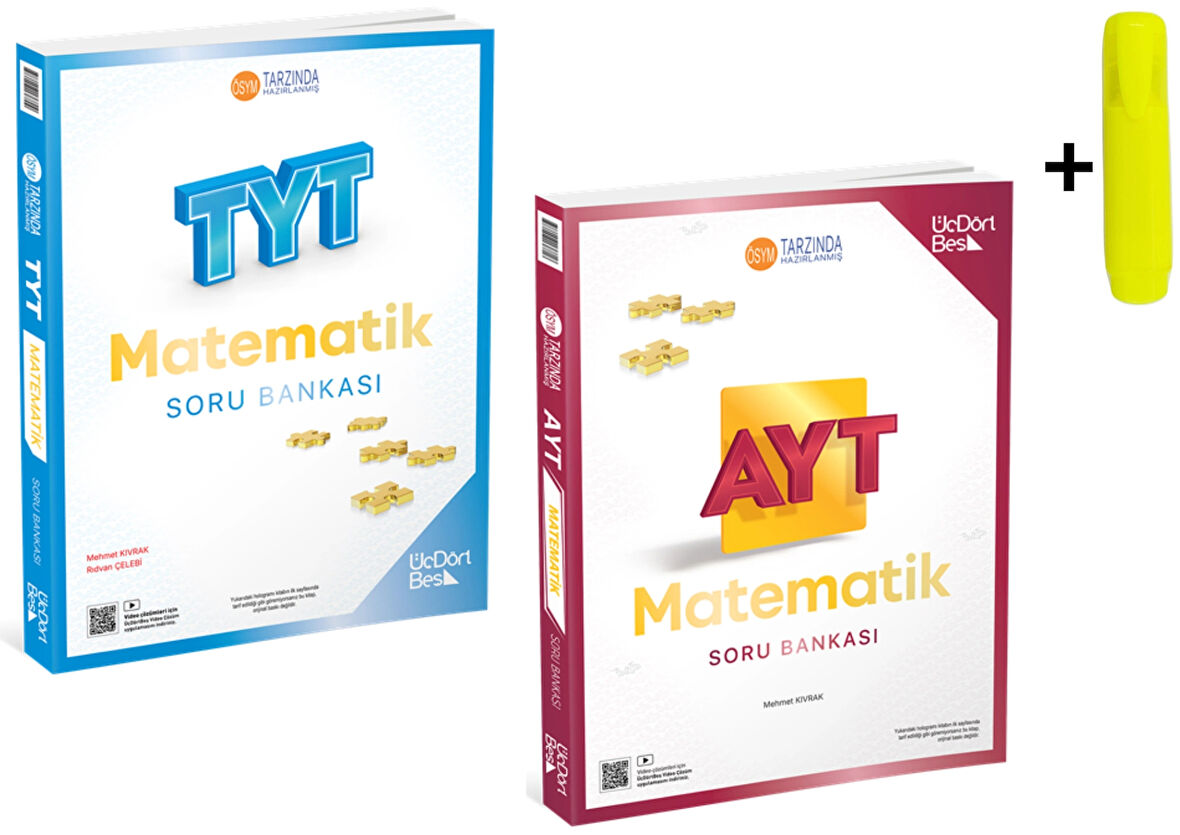 ÜçDörtBeş Yayınları TYT AYT Matematik Soru Bankası Seti 2 Kitap Yeni
