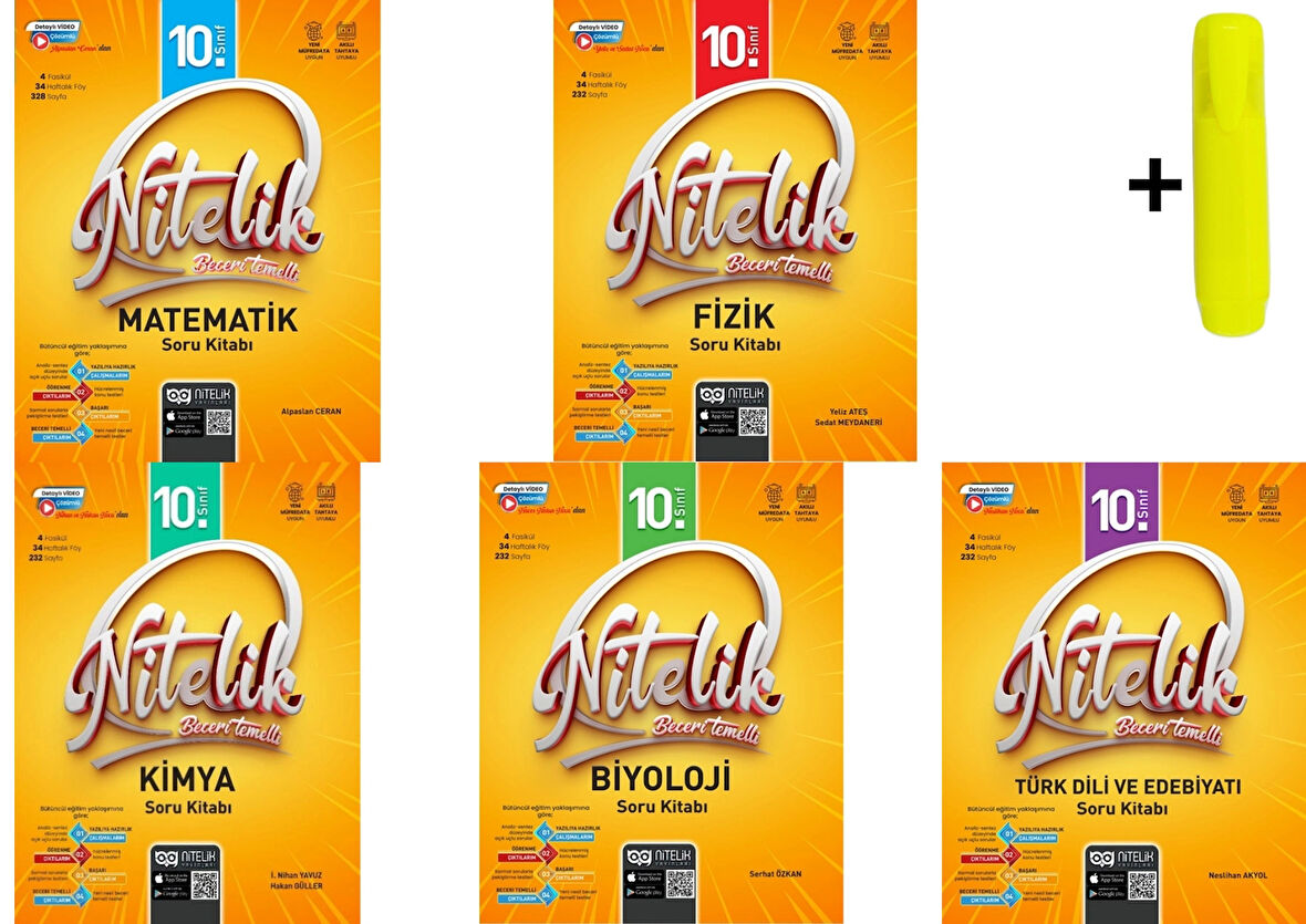 Nitelik 10. Sınıf Matematik Fizik Kimya Biyoloji Edebiyat Soru Kitabı Yeni