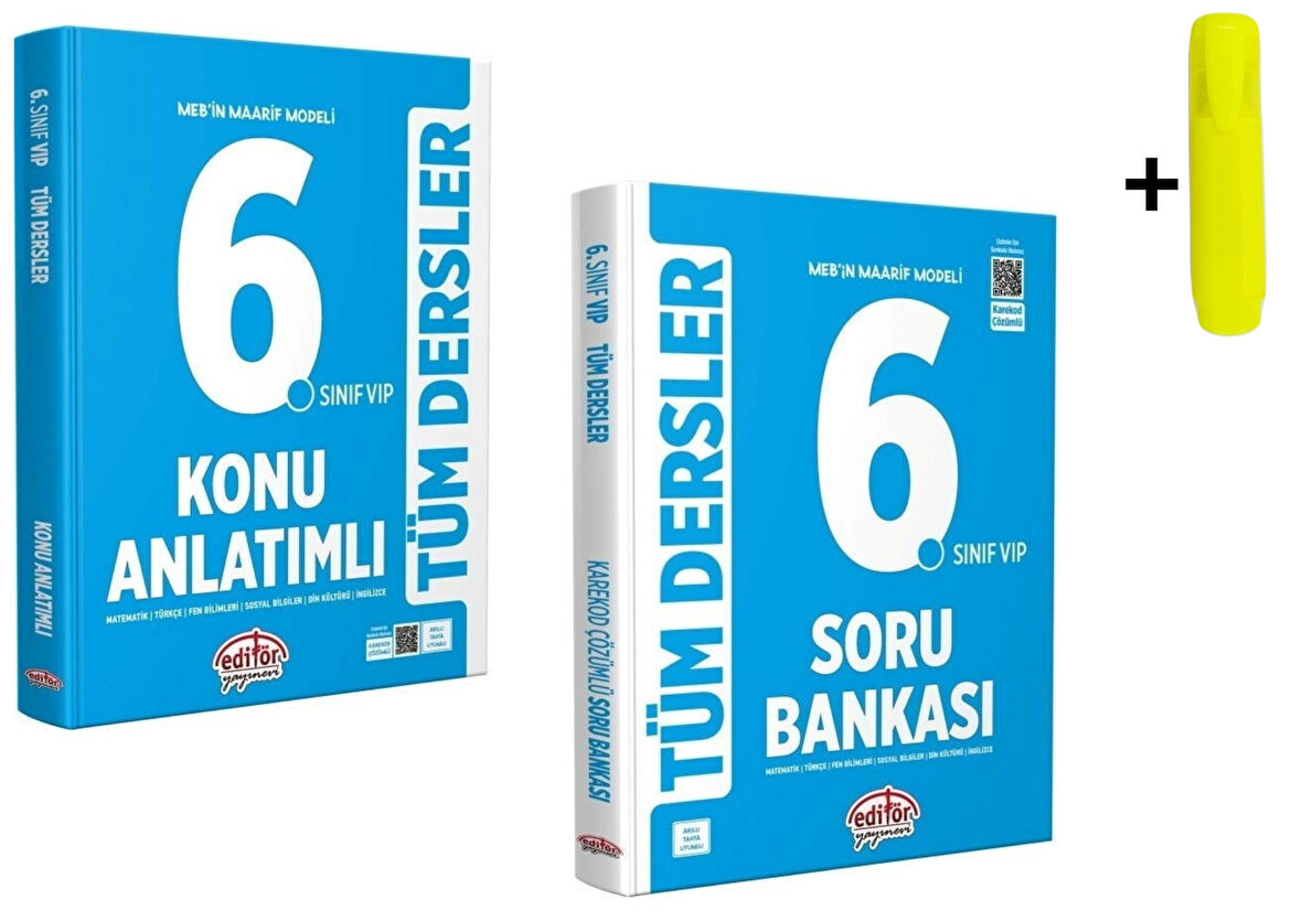 6. Sınıf Vip Tüm Dersler Konu Anlatımlı Ve Soru Bankası Editör Yayınları