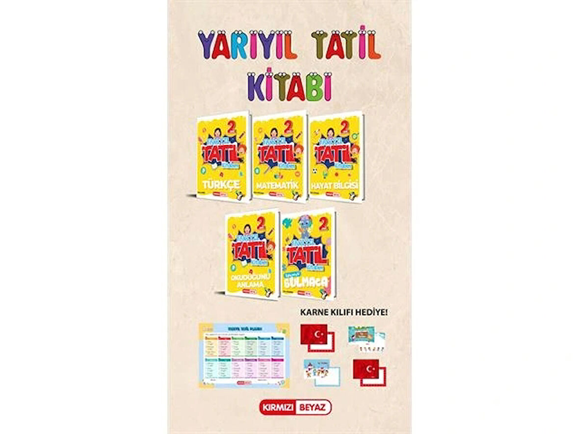 Kırmızı Beyaz 2. Sınıf Yarıyıl Tatil Kitabım Seti Yeni