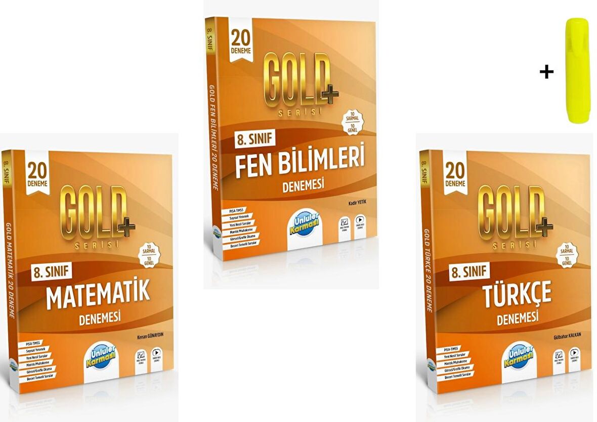 8. Sınıf Gold Matematik Fen Türkçe 20 Deneme Yeni