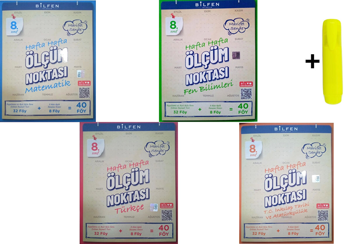 Bilfen 8. Sınıf Matematik Fen Türkçe Sosyal Hafta Hafta Ölçüm Noktası Yeni