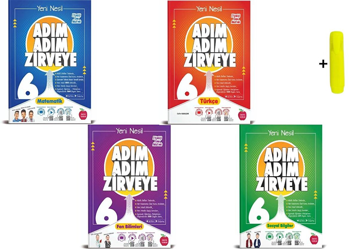 Newton 6. Sınıf Matematik Fen Türkçe Sosyal Adım Adım Zirveye Soru Bankası 4 Kitap Set