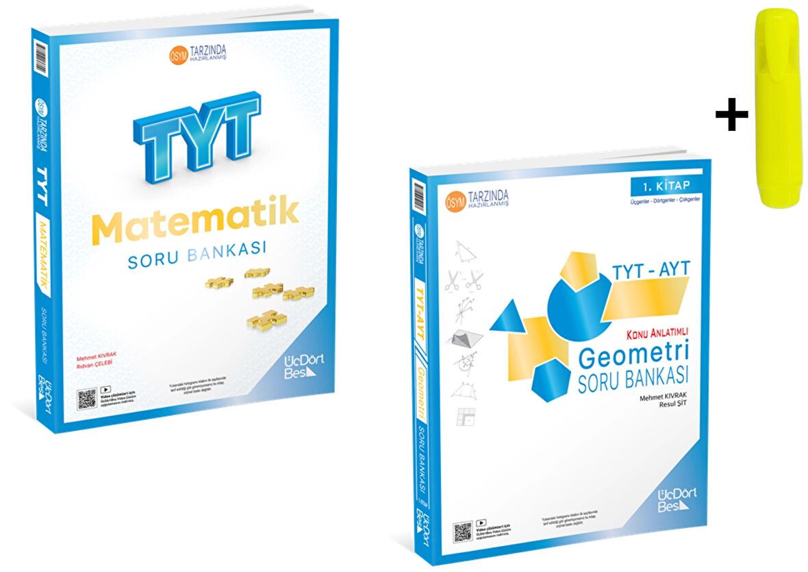 ÜçDörtBeş Yayınları TYT Matematik Geometri Soru Bankası Seti Yeni