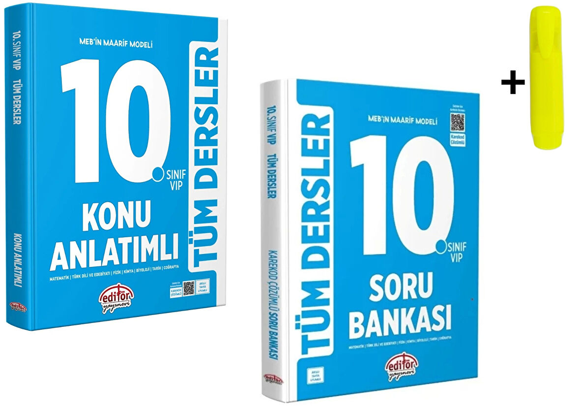 EDİTÖR 10. Sınıf VIP Tüm Dersler Konu Anlatım Ve Soru Bankası Seti