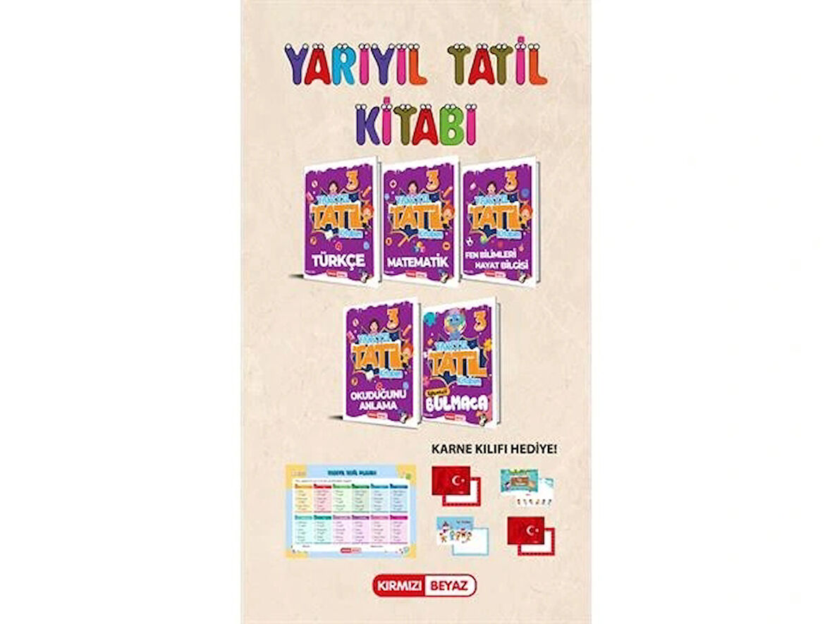 Kırmızı Beyaz 3. Sınıf Yarıyıl Tatil Kitabım Seti Yeni