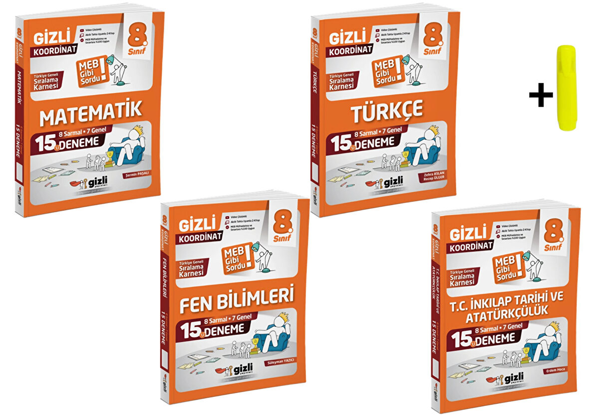 Gizli Lgs 8. Sınıf Matematik Fen Türkçe İnkılap 15'li Deneme-Meb Gibi Sordu