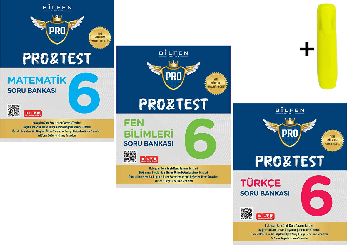 Bilfen 6. Sınıf Protest Matematik Fen Türkçe Soru Bankası Seti