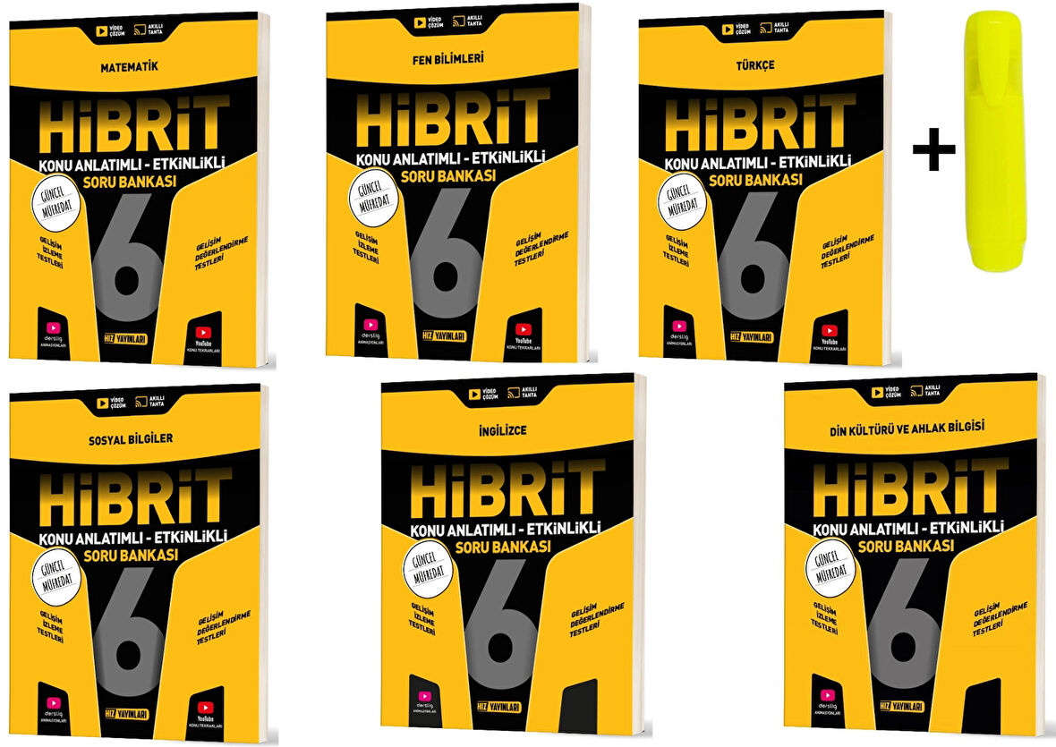 Hız Yayınları 6.sınıf Hibrit Tüm Dersler Soru Bankası Seti Yeni