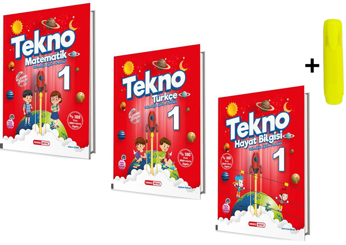 Kırmızı Beyaz Tekno 1.Sınıf 2.Dönem Tüm Dersler 3'lü Set