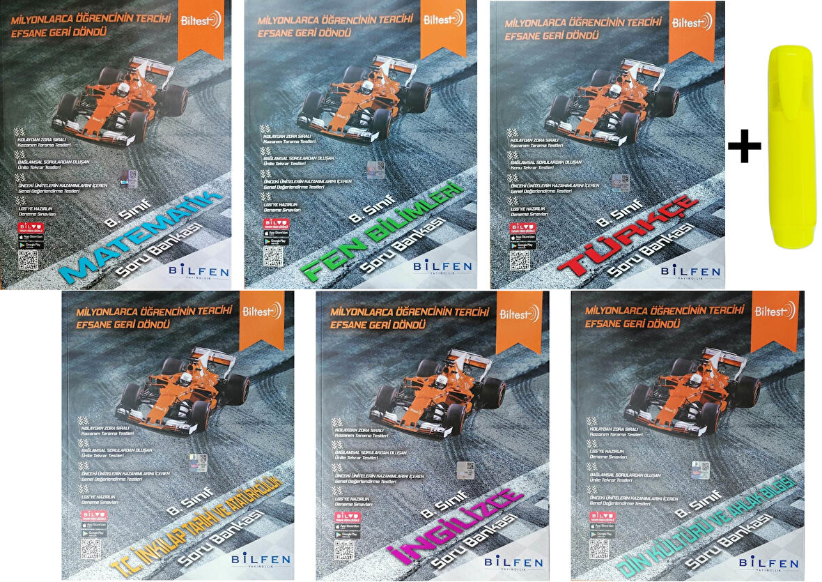 Bilfen Yayınları 8. Sınıf Biltest Matematik Fen Türkçe Sosyal İngilizce Din Seti