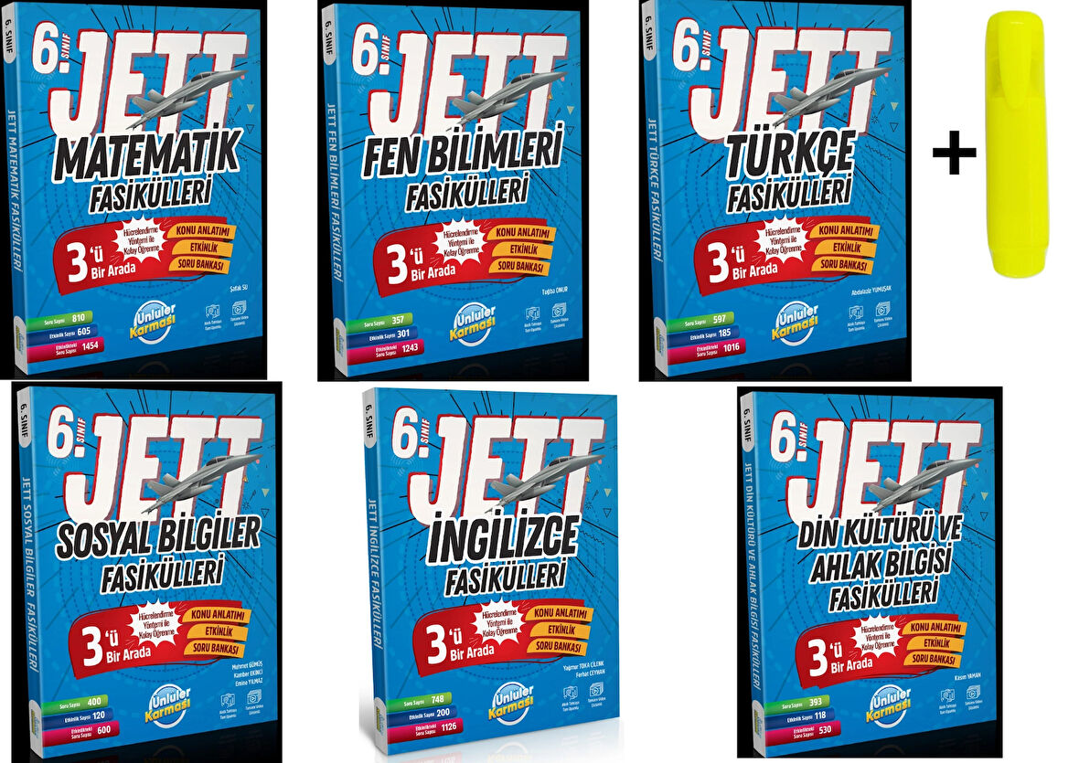 Ünlüler Karması 6. Sınıf Jett Tüm Dersler Fasikülleri Yeni