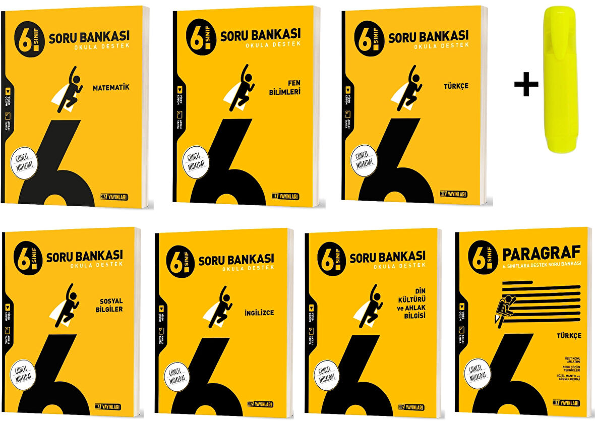 Hız Yayınları 6.sınıf Tüm Dersler Soru Bankası Seti Yeni 7 Kitap