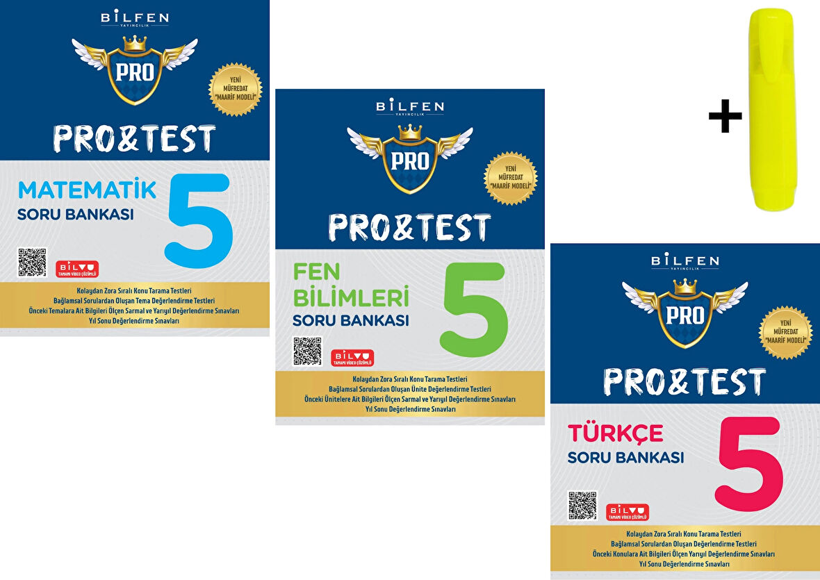 Bilfen 5. Sınıf Protest Matematik Fen Türkçe Soru Bankası Seti