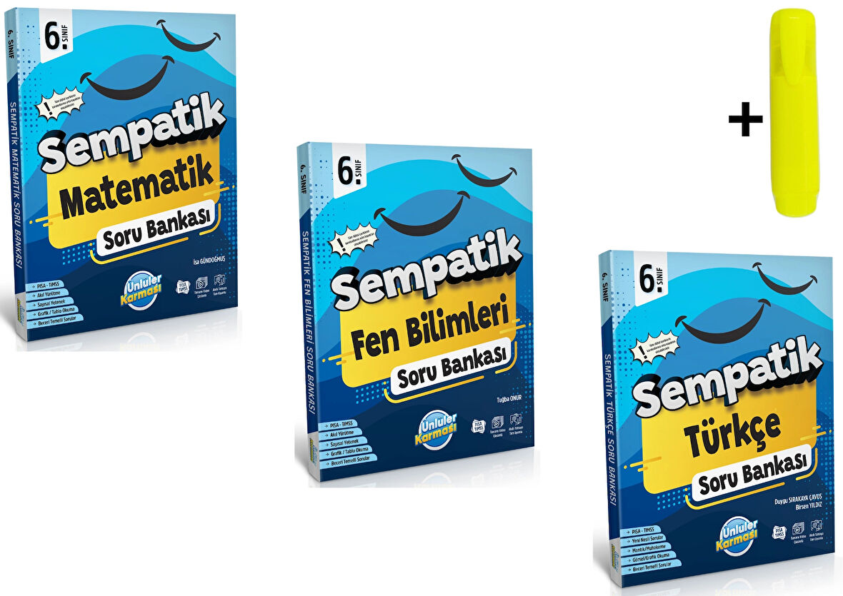Ünlüler Karması 6.Sınıf Matematik Fen Türkçe Soru Bankası Seti