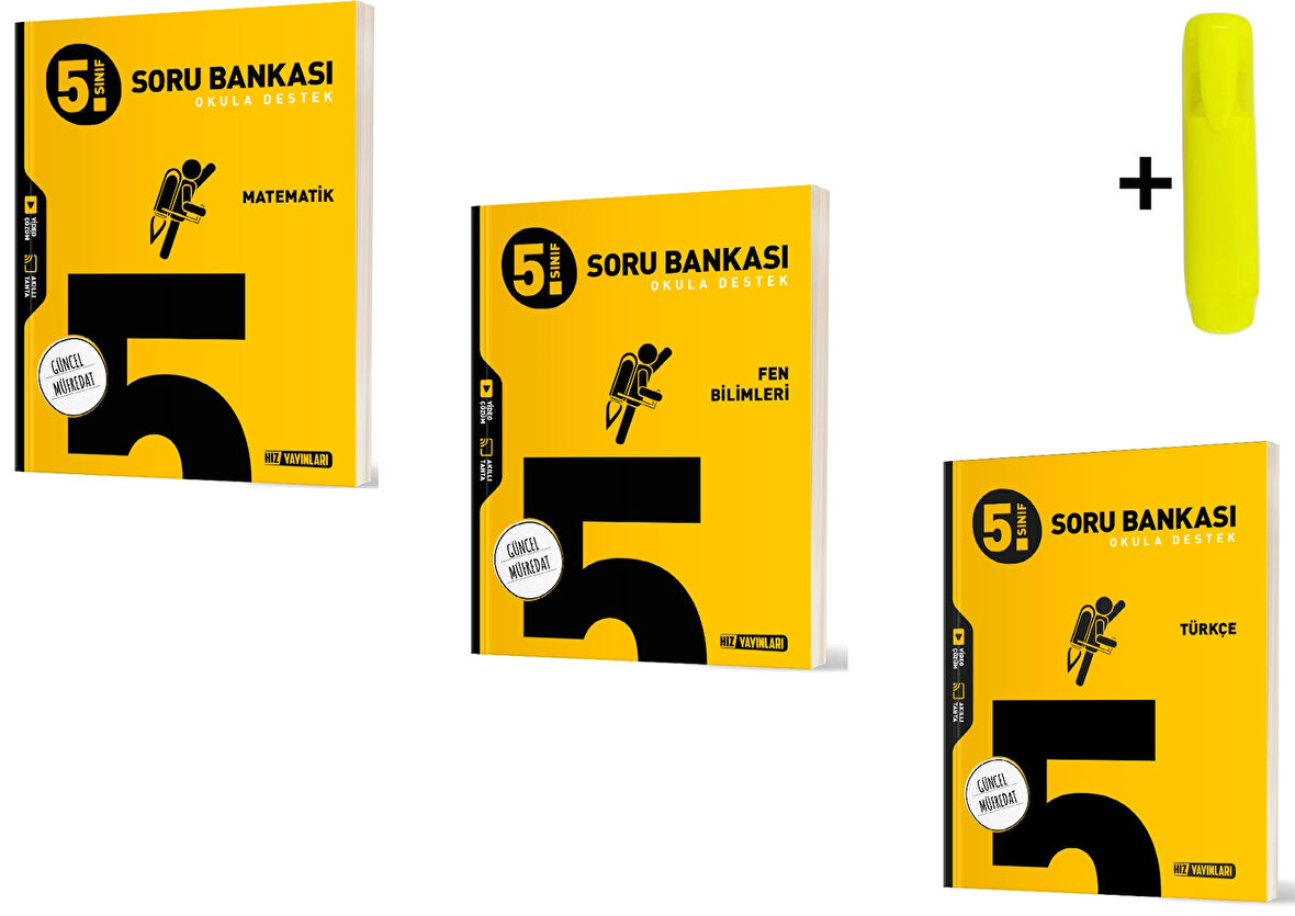 Hız Yayınları 5.Sınıf Matematik Fen Türkçe Soru Bankası Seti