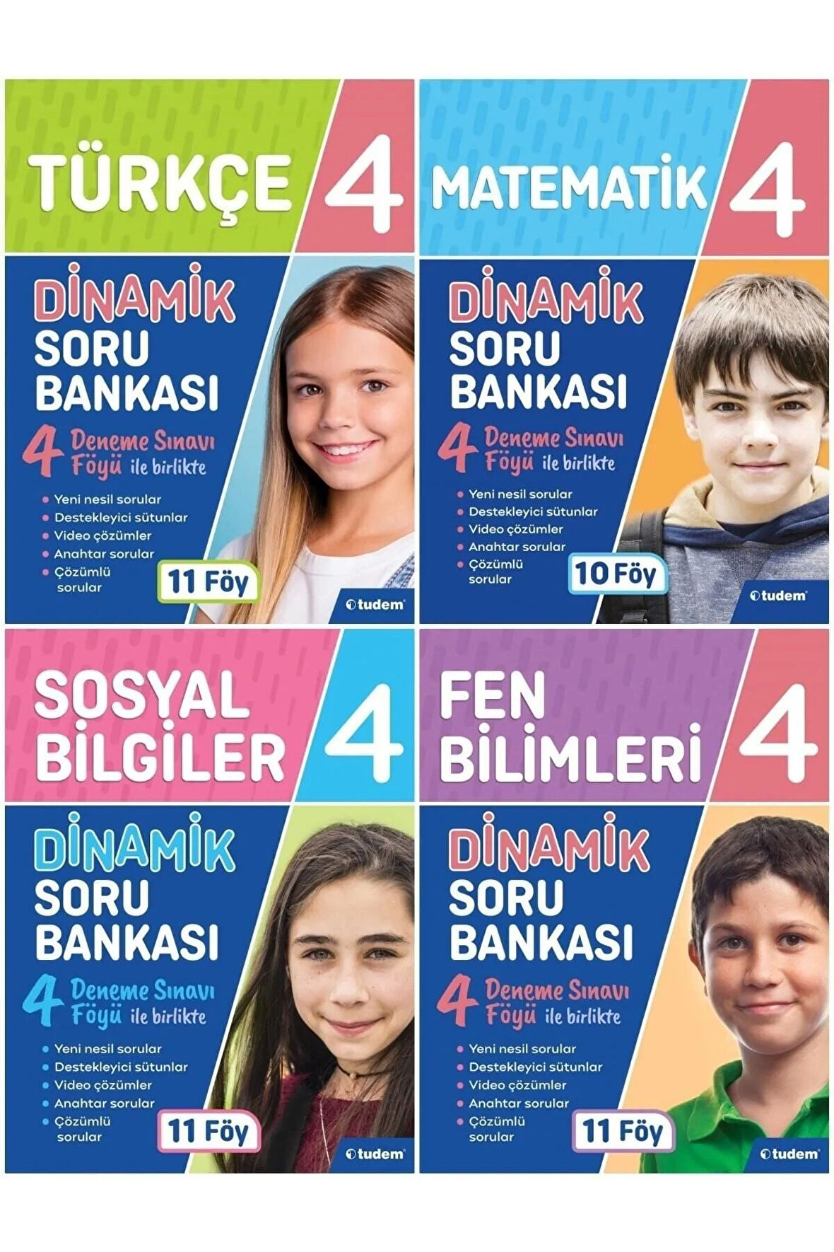 4. Sınıf 4'lü Dinamik Serisi (TÜRKÇE MATEMATİK SOSYAL B. FEN B.)