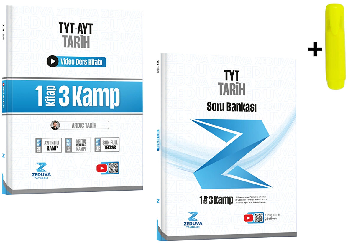 Zeduva Yayınları Ardıç Tarih TYT Tarih 1 Kitap 3 Kamp Video Ders Ve Soru Bankası Seti