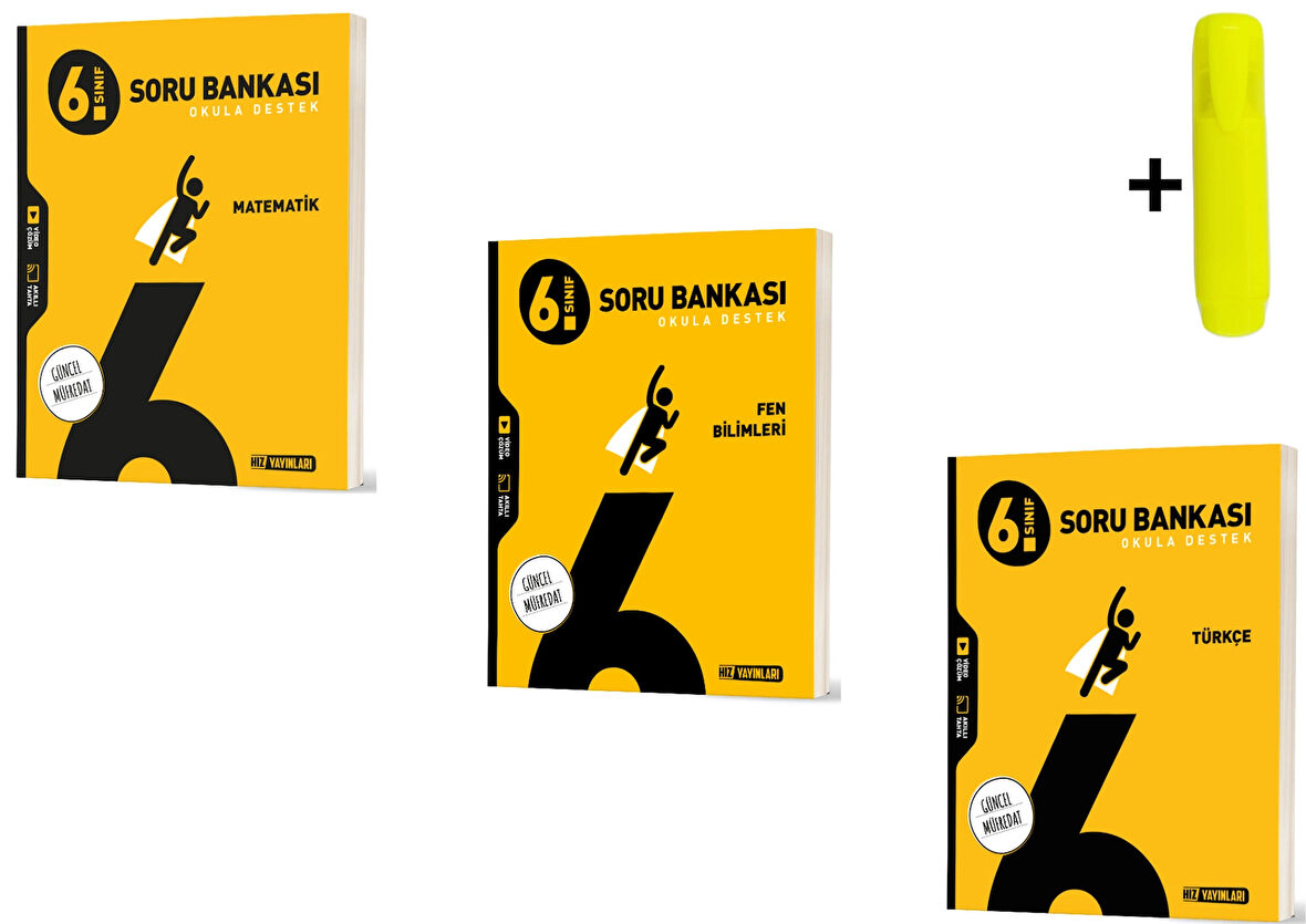 Hız Yayınları 6.Sınıf Matematik Fen Türkçe Soru Bankası Seti