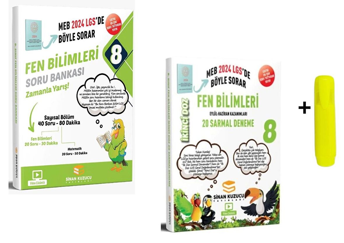 Sinan Kuzucu LGS 8. Sınıf Fen Bilimleri Soru Bankası ve Değerlendirme Sınav Seti