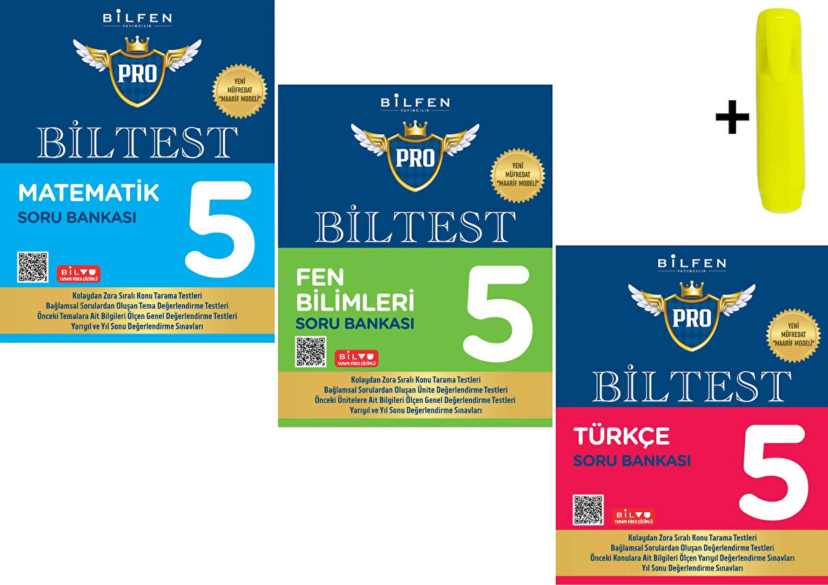 Bilfen 5. Sınıf Biltest Matematik Fen Türkçe Soru Bankası Seti