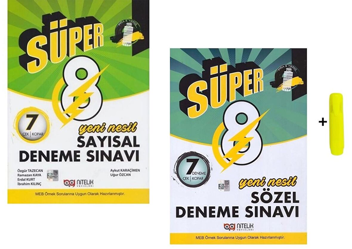 8. Sınıf Süper Yeni Nesil Sayısal & Sözel 7 Deneme Sınavı Set
